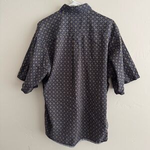 Men’s Club Room Button Up Polo Dress Shirt Patterned - Large